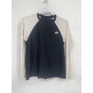 Target Rashguard Black White Long Sleeve Rainbow Logo Women's Small